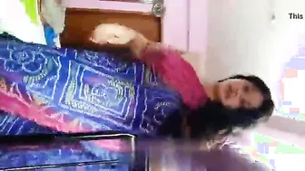 Saree Wife Teasing Her Man During Naughty Video Call Session