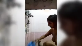 Punjabi Wife Soaping Up Her Curves During Private Bath Time