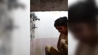 Punjabi Wife Soaping Up Her Curves During Private Bath Time
