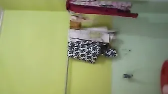 Naughty Bhabhi Bathing Topless While He Watches From Door