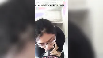 College Babe Giving Her BF Head Behind The Library Today