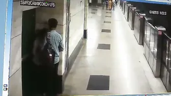 Young Couple Getting Freaky At The Metro Station Late At Night