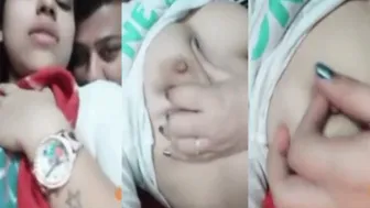 GF Playing With Her Tits For Me During Video Chat