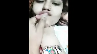 GF Playing With Her Tits For Me During Video Chat