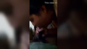 Naughty Wife Secretly Blowing Her Man's Buddy At Their Place