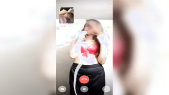 His GF Getting Naked On Video Call Touching Herself Wet