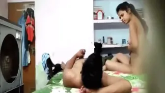 College Students Sneaking Around Fucking At His Parents House