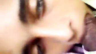 Slutty GF On Her Knees Sucking Him Dry In His Bedroom