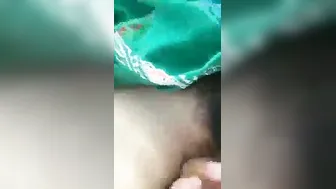 Fingering My Hairy GF Outside While Recording It Secretly