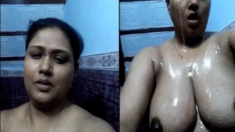 Chubby Desi Wife Bathing Selfie Just Came Through On Phone