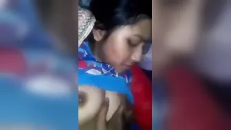 My GF Moaning While I Squeeze Her Big Boobs Roughly