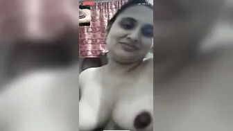 Young Desi Babe Teasing Topless For BF On Video Call