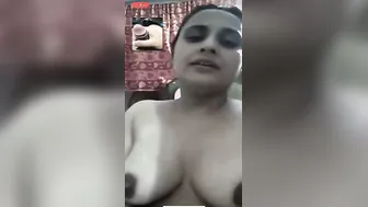 Young Desi Babe Teasing Topless For BF On Video Call