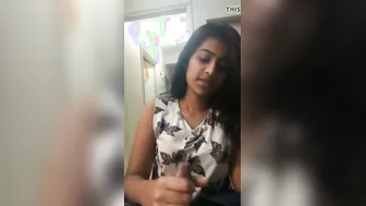 GF Giving Her BF A Handjob Filmed On His Phone
