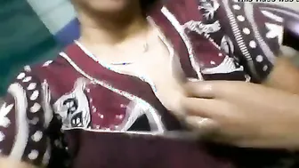 Sexy GF Taking Selfie Video Showing Off Her Boobs