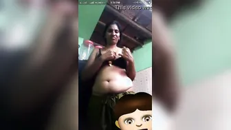Horny Aunty Flashing Her Big Tits During A Naughty Video Call