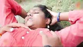 Village Lovers Sneaking Outside Fucking Neighbor Watching It