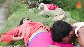 Village Lovers Sneaking Outside Fucking Neighbor Watching It