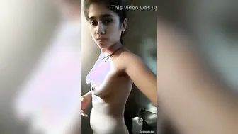 Desi Teen Babe Recording Nude Selfie Video For Her BF