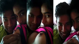 Squeezing And Sucking My Indian Teen GF's Perfect Natural Tits