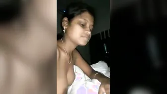 GF's Natural Indian Tits Filmed By BF After Sex