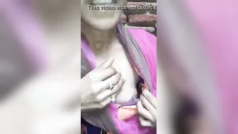 Village GF Flashing Her Big Boobs Outdoors For Her Man