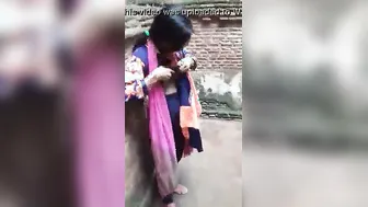 Village GF Flashing Her Big Boobs Outdoors For Her Man