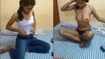 Slim Indian GF Getting Banged By BF On Camera