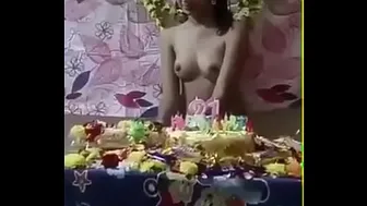 Desi GF Stripping Completely Naked For Birthday Surprise