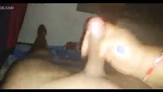 Naughty Wife Jerking Off Brother In Law While Hubby Sleeps