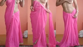 Desi Wife Stripping Her Saree Slowly Before Getting Fucked Hard