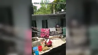 Catching Neighbor Bhabhi Washing Herself Outdoors On Hidden Cam
