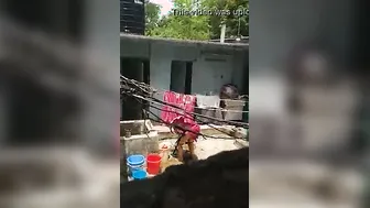 Catching Neighbor Bhabhi Washing Herself Outdoors On Hidden Cam