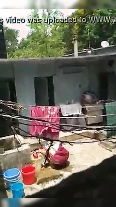 Catching Neighbor Bhabhi Washing Herself Outdoors On Hidden Cam