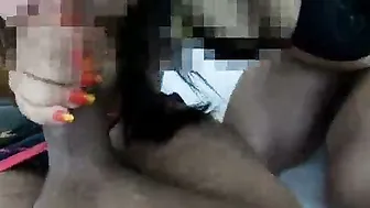 Fair Bhabhi Stroking And Teasing Husband's Cock On The Bed