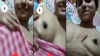 My GF Flashing Her Perky Tits For Me On Video Call