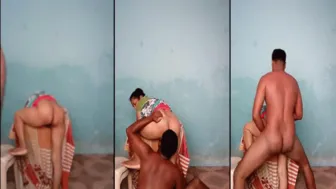 Thick Bhabhi Bent Over Taking It Deep From Behind While Standing