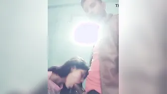 Desi GF Draining His Cock Completely In Her Mouth