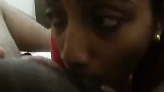 Village GF Sucking His Cock Desperately On Her Knees