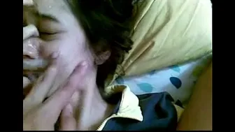 Young Slut Riding Him Hard Until He Explodes All Over Her Face