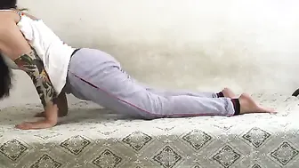 Desi Babe Stretching And Teasing During Morning Yoga Routine