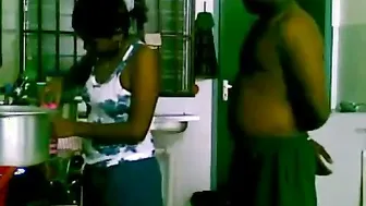Horny Couple Fucking Hard Against The Kitchen Counter At Night