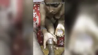Desi Wife Stroking Husband's Oiled Cock Until He Explodes