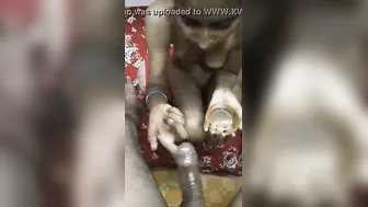 Desi Wife Stroking Husband's Oiled Cock Until He Explodes
