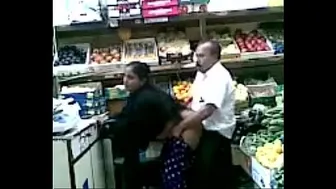 Married Couple Sneaking Quickie In Supermarket Storage Room