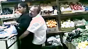 Married Couple Sneaking Quickie In Supermarket Storage Room