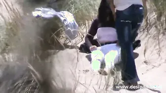 Young Indian Couple Making Love Under The Open Sky On Blanket
