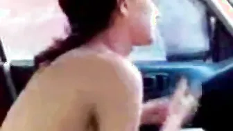 College GF Having Car Sex Outdoors With Her BF