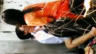 Young Indian Couple Having Quick Fuck Behind College Building