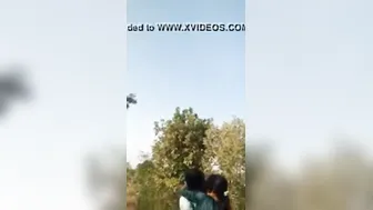 College Teen Couple Sneaking Outdoor Fun After Classes Finish